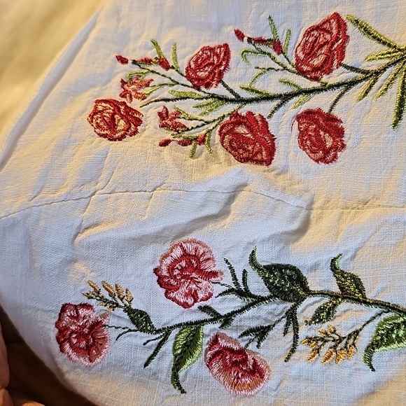 Shein Crop Top With Enbroidery. Size 2. Completly Lined. White. - Picture 3 of 8